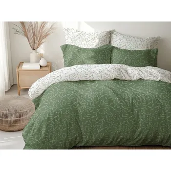 Povlečení Stanex povlečení krep zelené lístky (LS413) 140x200, 70x90 cm