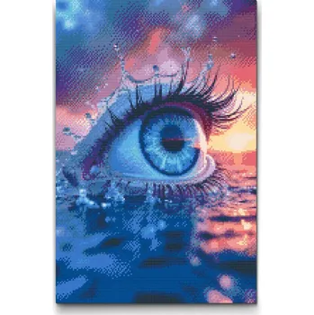 Diamantové malování Diamantové malování - Oceánské oko Velikost: 40x60cm, Rámování: Pouze srolované plátno, Diamanty: Kulaté