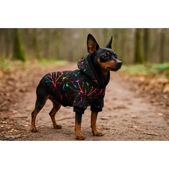 Obleček pro psa Wanted Dog ART zateplená mikina pro psa s kapucí Velikost: S, Na míru pejskovi: SKLADEM