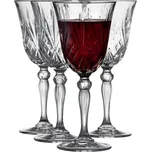 LYNGBY GLAS MELODIA 4 ks 270 ml - sada sklenic na červené víno z křišťálového skla s ozdobným brusem