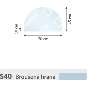Zrcadlo S40 sklo pod kamna 6mm 70 x 45 cm