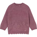 MAYORAL dívčí svetřík s květy vínová vel. 68 cm
