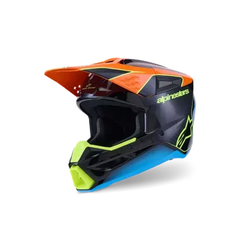 Motodoplněk Motokrosová přilba ALPINESTARS SM3 / SM-3 / S-M3 / 8300526-1455 FRAY černá/oranžová/žlutá (pro motokros, enduro a off-road jízdu)