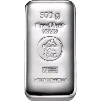 Heimerle+Meule Investiční stříbrný slitek 500 g