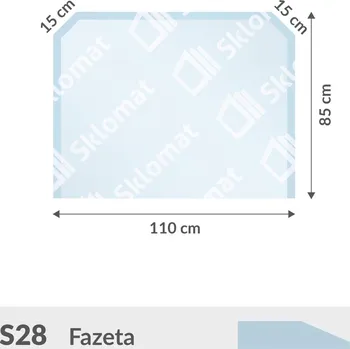 Zrcadlo S28 sklo pod kamna 10mm 110 x 85 cm