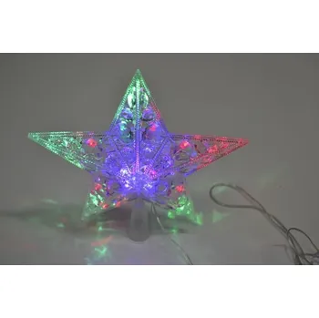 Vánoční dekorace PRC Vánoční hvězda na stromek střední barevná