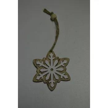 Vánoční ozdoba Vánoční ozdoba - dřevěná dekorace - závěsná vločka 01