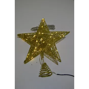 Vánoce Vánoční osvětlení - venkovní drátěná hvězda 30cm zlatá