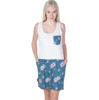 Dámské šaty Alife & kickin šaty Alife and Kickin Rosalie - S19 Smaragd Flowers | Bílá | Velikost XS