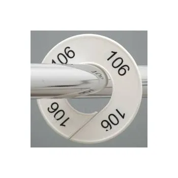 Ramínko Velikostní kruh, značení na štendr "106", bílý, černé písmo, 1ks