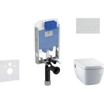 WC sada Ideal Standard ProSys - Set předstěnové instalace, sprchovací toalety a sedátka TECEone, tlačítka Oleas M2, Rimless, SoftClose, bílá ProSys80M SP127
