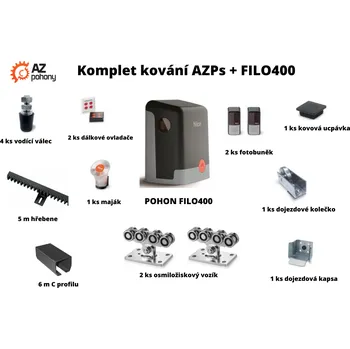 Sada kování AZPs + pohon FILO400 až do 5,5 m průjezdu