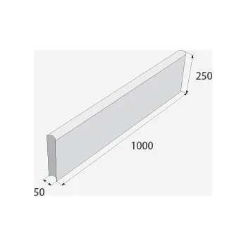 Zahradní obrubník Obrubník záhonový /100x25x5cm/přírodní ABO 10-20 (34ks/pal) PRESBETON