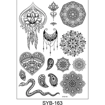 Odstranitelné tetování Sybby Dočasné tetování černé velké 22x15 cm SYB-163