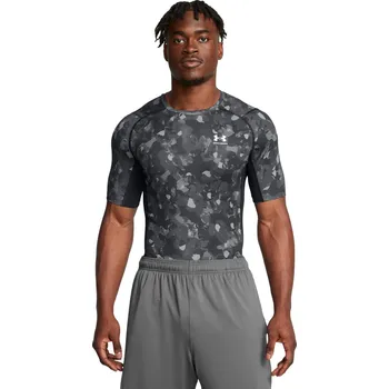 Pánské tričko Pánské kompresní tričko Under Armour HG Printed SS velikost XS black / gray