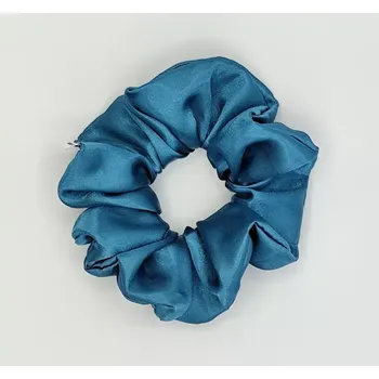 Saténová Scrunchie gumička petrolej L - klasik