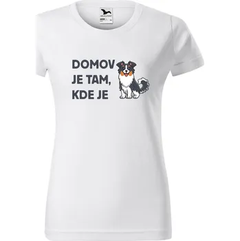 Dámské tričko DOBRÝ TRIKO Dámské tričko s potiskem Domov pes Barva: Bílá, Velikost: 3XL