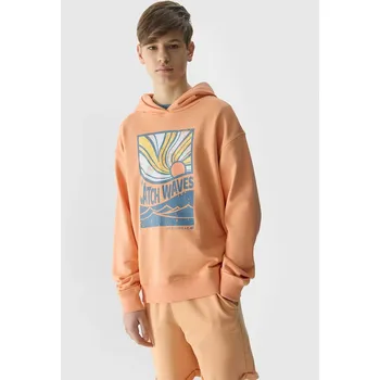 Chlapecká mikina Chlapecká mikina s kapucí 4F velikost 152 oranžová