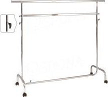 Štendr/stojan na šaty 1003CB dvojitý s klipsem, výška 135-208cm,šířka 150-210cm,kovová kolečka