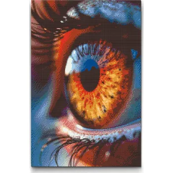 Diamantové malování Diamantové malování - Hnědé oko Velikost: 40x60cm, Rámování: Pouze srolované plátno, Diamanty: Čtvercové