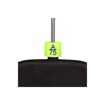 Ramínko Minireitery podprsenkové, značení "A/75", zelená barva, černý potisk, 25ks