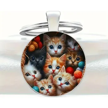 Přívěsek na klíče s kočkou