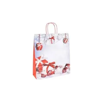 Dárková taška Dárková papírová taška DOLOMITI, 36 x 12 x 41 cm, vánoční vzor