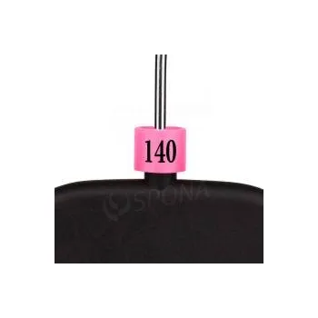 Ramínko Minireitery, značení "140", růžová barva, černý potisk, 25ks
