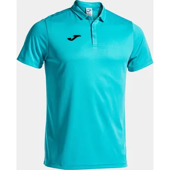 Pánské tričko Pánské polo tričko Joma Polo Shirt Hobby S/S Fluor Turquoise velikost M modrá