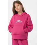 Dívčí bavlněná mikina velikost 158 hot pink