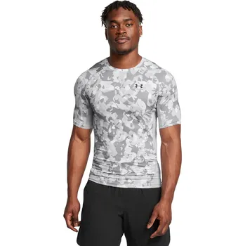 Pánské kompresní tričko Under Armour HG Printed SS velikost XS mod gray light heather