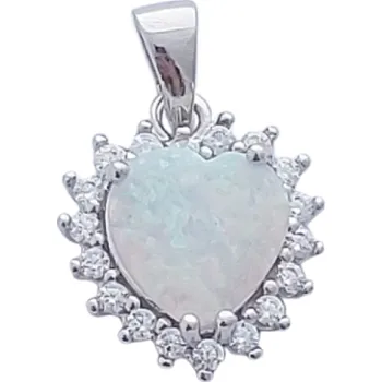 Přívěsek Opálový přívěsek srdíčko s bílým opálem větší