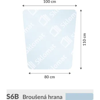 Zrcadlo S6B sklo pod kamna 6mm 100 x 110 x 80 cm