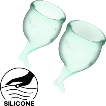 Menstruační kalíšek Menstruační kalíšky SATISFYER FEEL SECURE MENSTRUAL CUP světle zelené - s kupónem KUP15 cena 116 Kč + extra diskrétní expedice