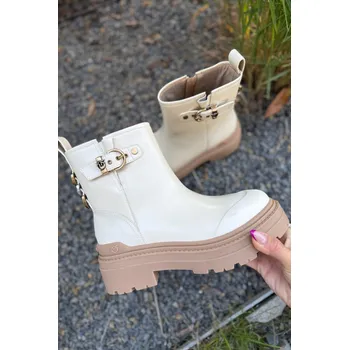 Dámské kozačky Dámské boty PINKO MIA 21 ANKLE SD0409P001DY7 krémové Velikost: 36