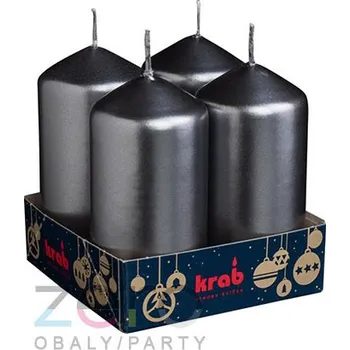 Svíčka Svíčka adventní 40x80 mm (4 ks) - antracit šedá (kov)