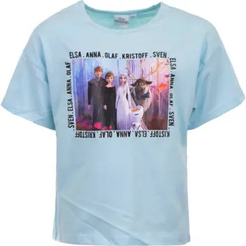 Dívčí oblečení Sun City Dívčí tričko FROZEN celá parta krátký rukáv Modrá, Velikost: 116 116