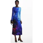 Dámské zimní šaty DESIGUAL PAISAJEROSA Modrá velikost M