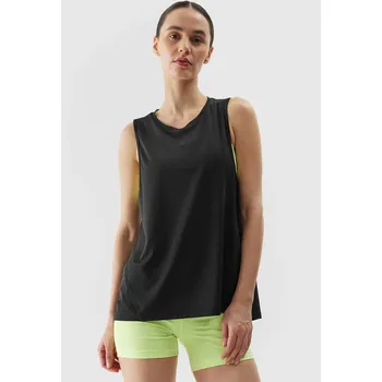 Dámský sportovní top z recyklovaných materiálů 4F - černý velikost XS černá