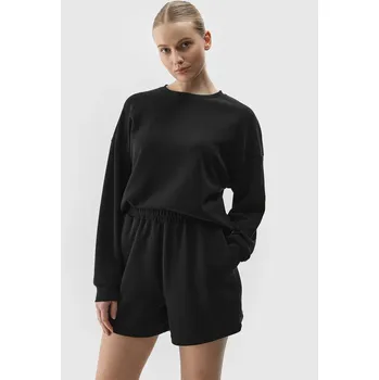 Dámská mikina Dámská tepláková mikina bez zapínání s přídavkem modálu 4F - černá velikost M černá