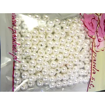 Dětské navlékací korálky Korálky plast., BÍLÁ PERLEŤ, 8mm, 166ks/bal.