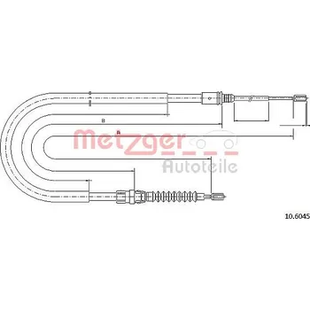 Lanko parkovací brzdy Tažné lanko, parkovací brzda METZGER 10.6045