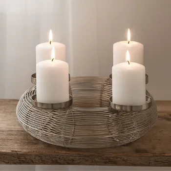 Svícen BOLTZE Kovový adventní svícen ve stříbrné barvě