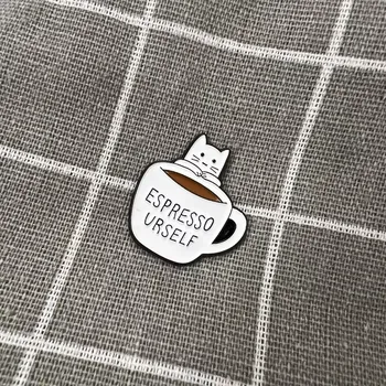 Espresso urself / Dej si espresso - bílá kočička