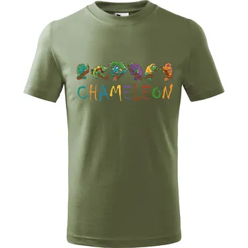Dětská móda DOBRÝ TRIKO Dětské tričko Chameleon Velikost: 122/6 let, Barva: Khaki