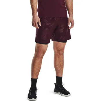 Pánské kraťasy Pánské kraťasy Under Armour Woven Emboss Shorts velikost S dark maroon