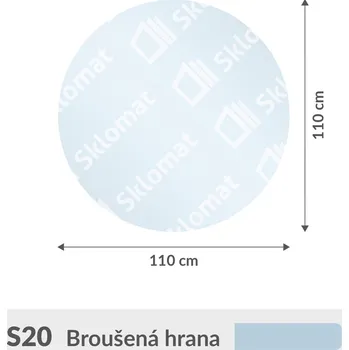 Zrcadlo S20 sklo pod kamna 6mm 110 x 110 cm