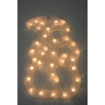 Vánoční dekorace PRC VÁNOČNÍ OSVĚTLENÍ OBRYS SNĚHULÁK 41CM TEPLE BÍLÝ