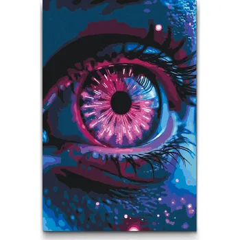Malování podle čísel - Oko s fialovým nádechem Velikost: 40x60cm, Rámování: Pouze srolované plátno