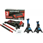 Matabro AKČNÍ SET Nízkoprofilový hydraulický zvedák (hever) s pojezdem MB-LPJ3T s podpěrami MB-JS3T 3t